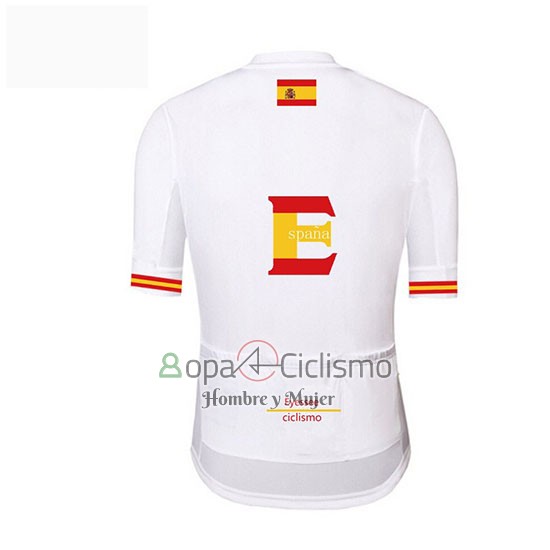 Vuelta Espana Ropa Ciclismo Culotte Corto 2019 Hombre Mangas Cortas Blanco